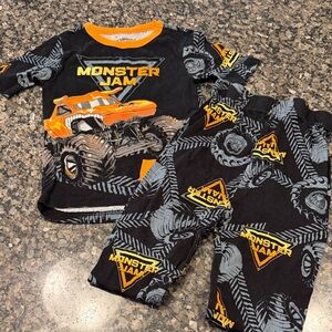Monster Jam Pajama Set with Orange and Black Design